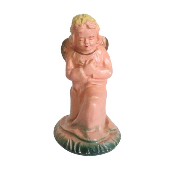 Vintage Nativity Kneeling Angel Figurine 3" Tall Hand-Painted Religious Decor - Picture 1 of 5